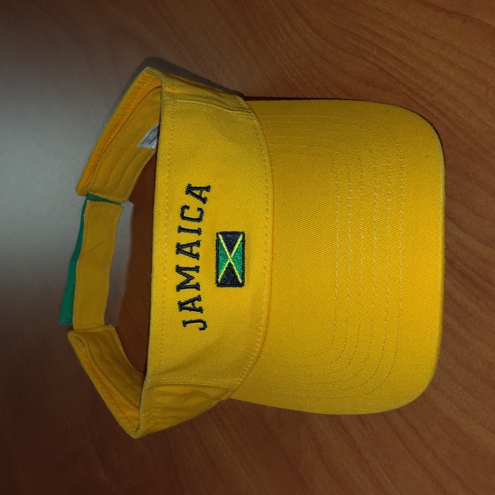 Jamaica Embroidered Letters Flag Adjustable Unisex Visor OS